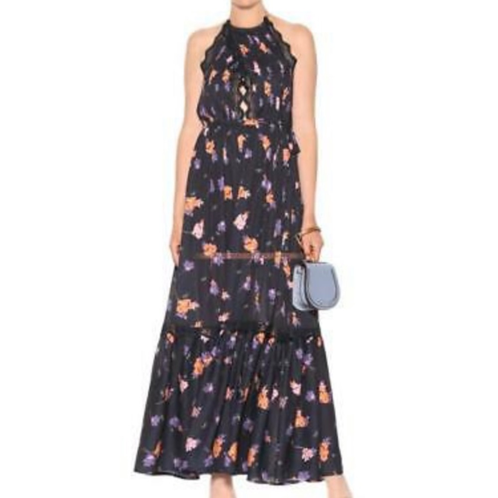 New Self Portrait floral halter maxi dress